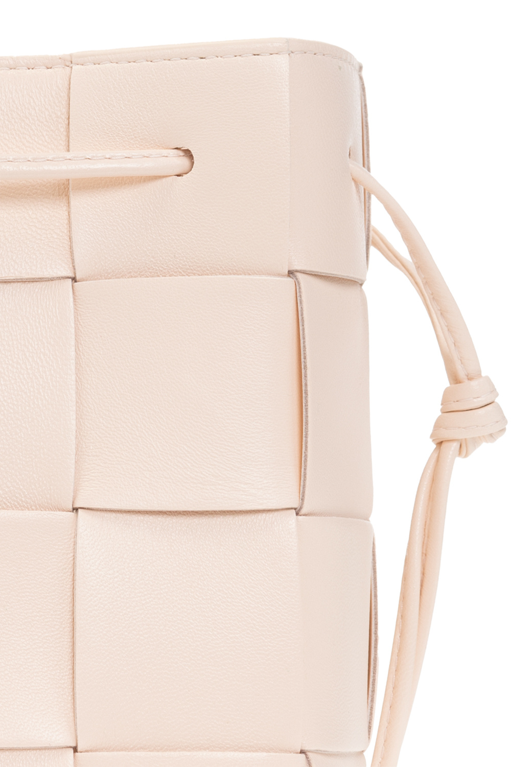 Bottega Veneta White Nappa Leather Maxi Weave Cassette